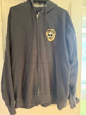 Hanes The Garcia Project Dark Charcoal Zip-Up Hoodie with Yellow Chest Patch